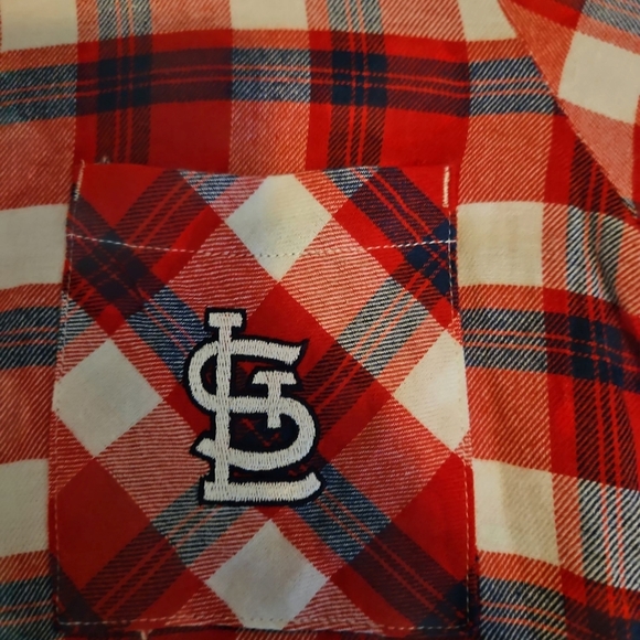 Concepts Sport Stl Cardinals Red & White Plaid Shirt Medium NWT - Picture 5 of 10